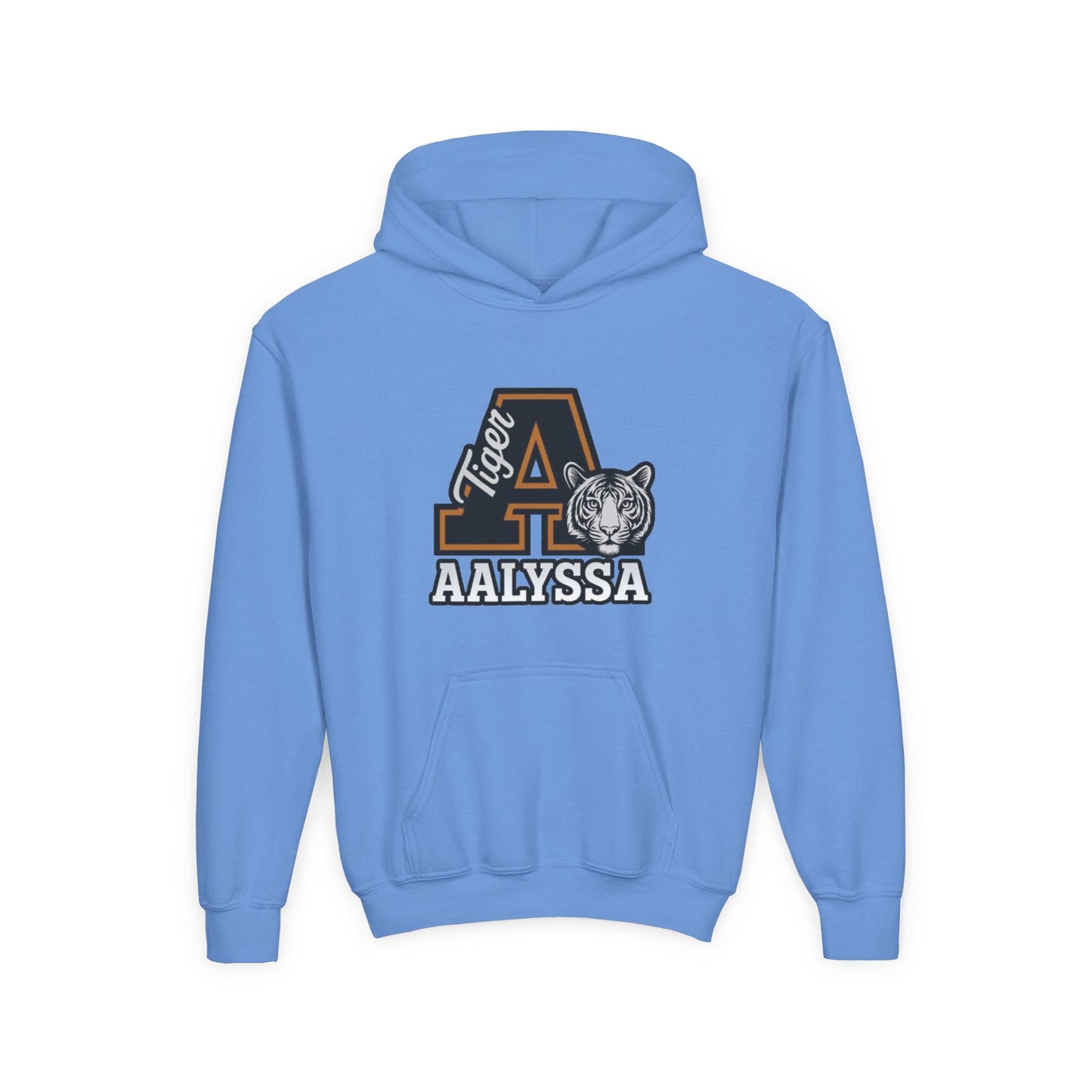 Customizable Big A - Youth Heavy Blend Hooded Sweatshirt - Tiger Theme - Customizable/ Personalize