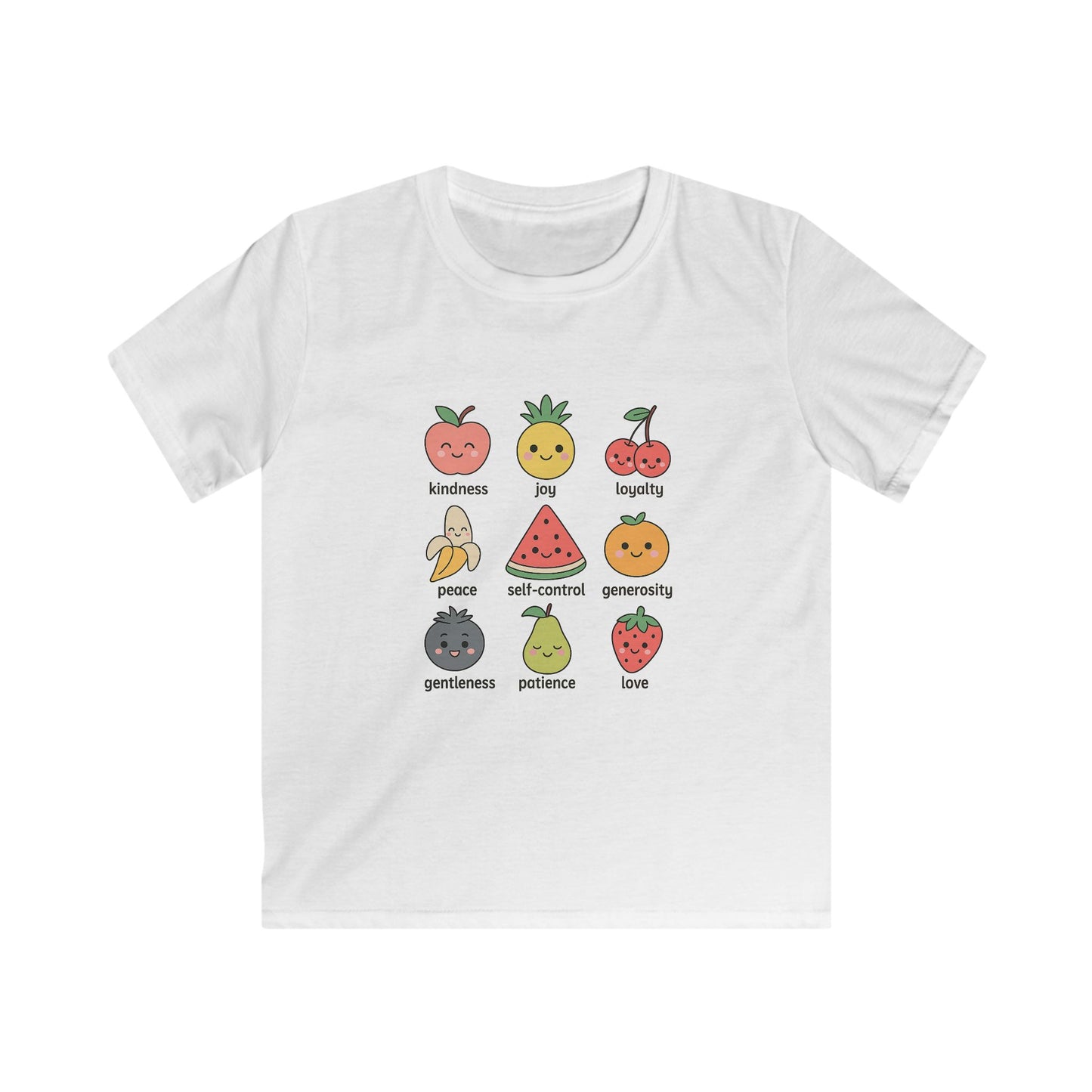 Kawaii Fruit of the Spirit T-Shirt – Kids & Family Positive Vibes Tee