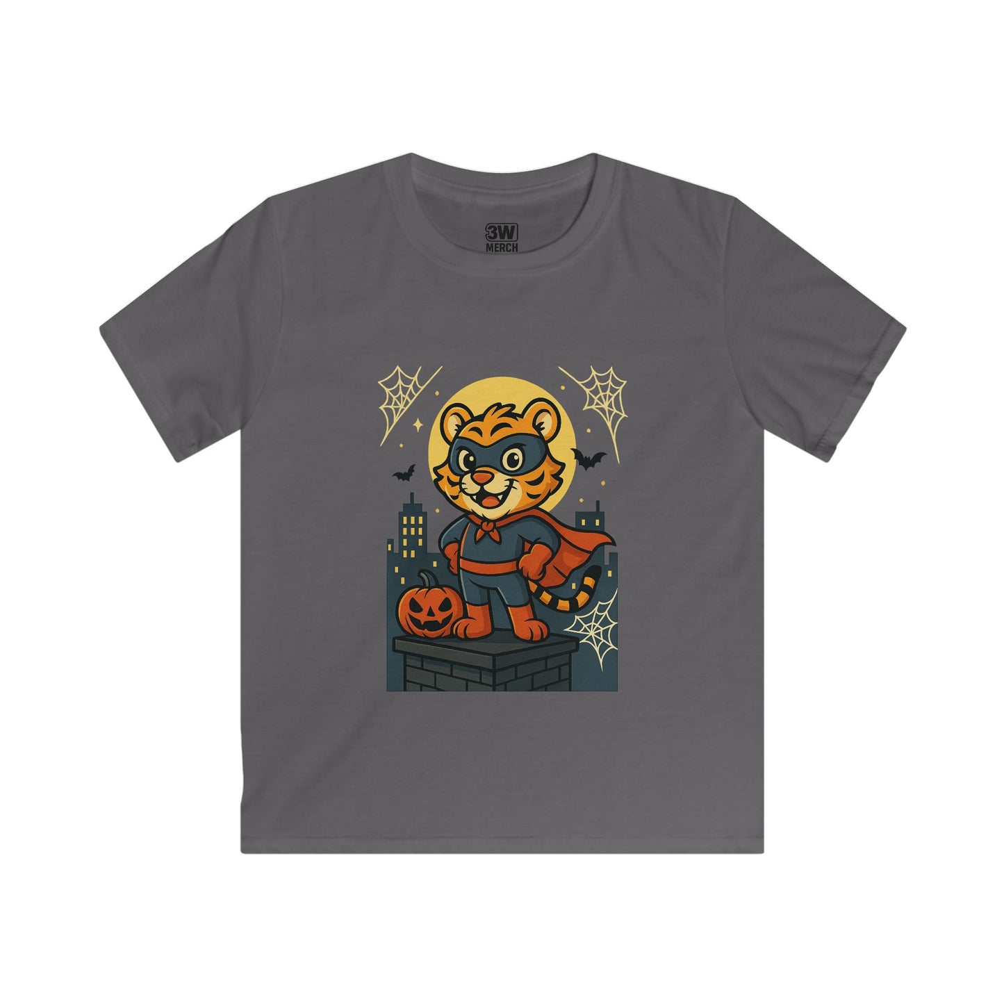 Kids Superhero Lion Tee, Kids Halloween Shirt, Cute Graphic Tee for Boys, Animal Theme T-Shirt, Fun Costume Tee for Kids