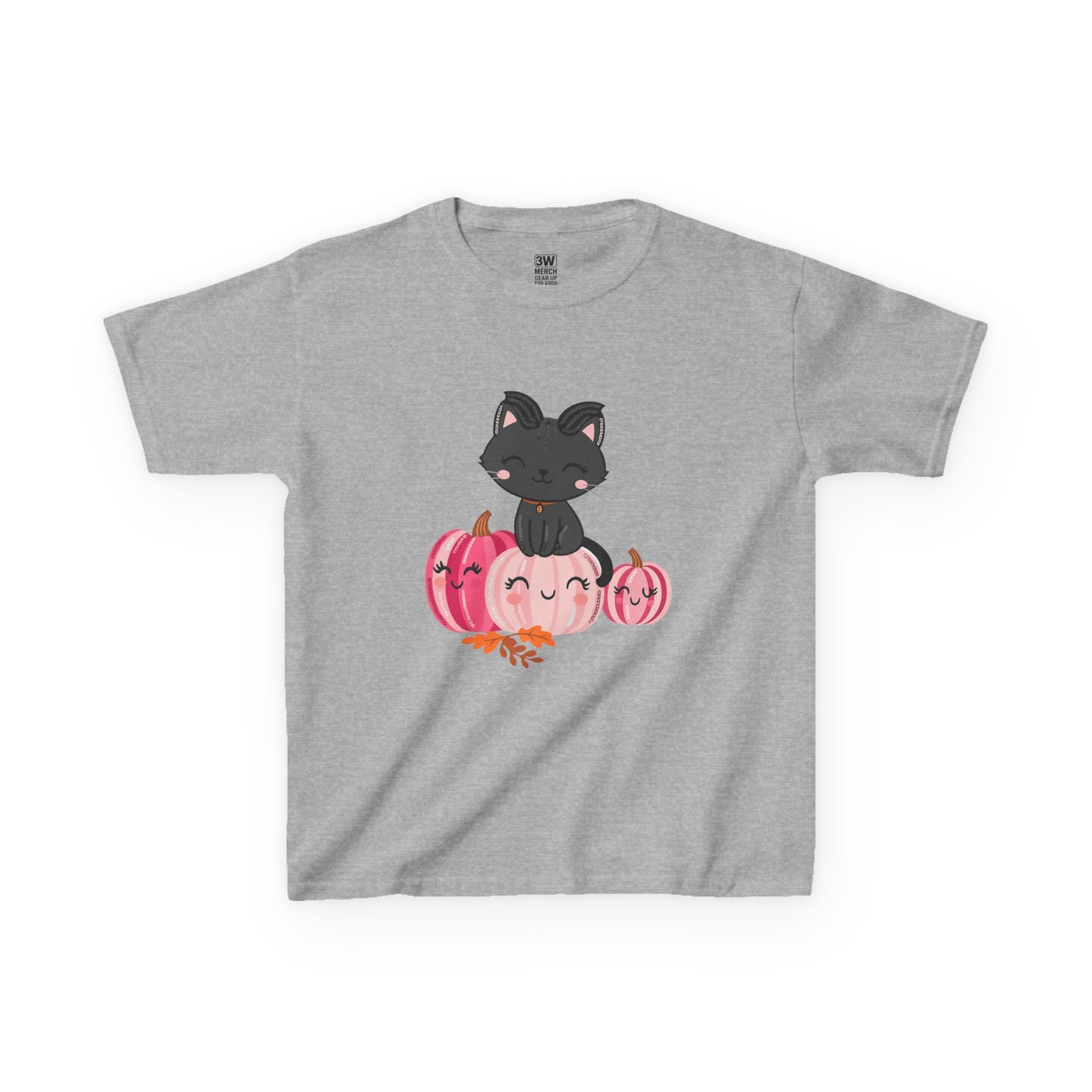 Kawaii Black Cat Pumpkin T-Shirt | Cute Spooky Fall Shirt | Halloween Aesthetic Tee | Pink Pumpkin Shirt | Cozy Autumn Outfit | Trending Gift for Cat Lovers