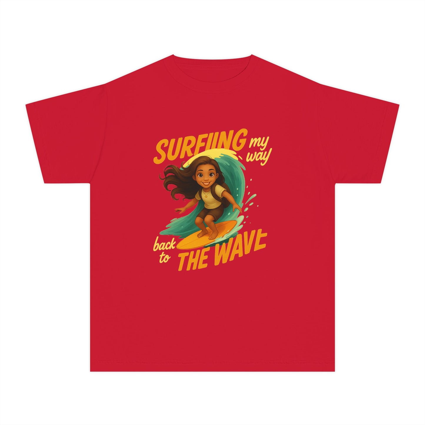 Surfing Kids Softstyle Tee, Ocean Vibes T-Shirt for Kids, Summer Fun Shirt, Surfing Tee for Boys and Girls, Beach Day Outfit