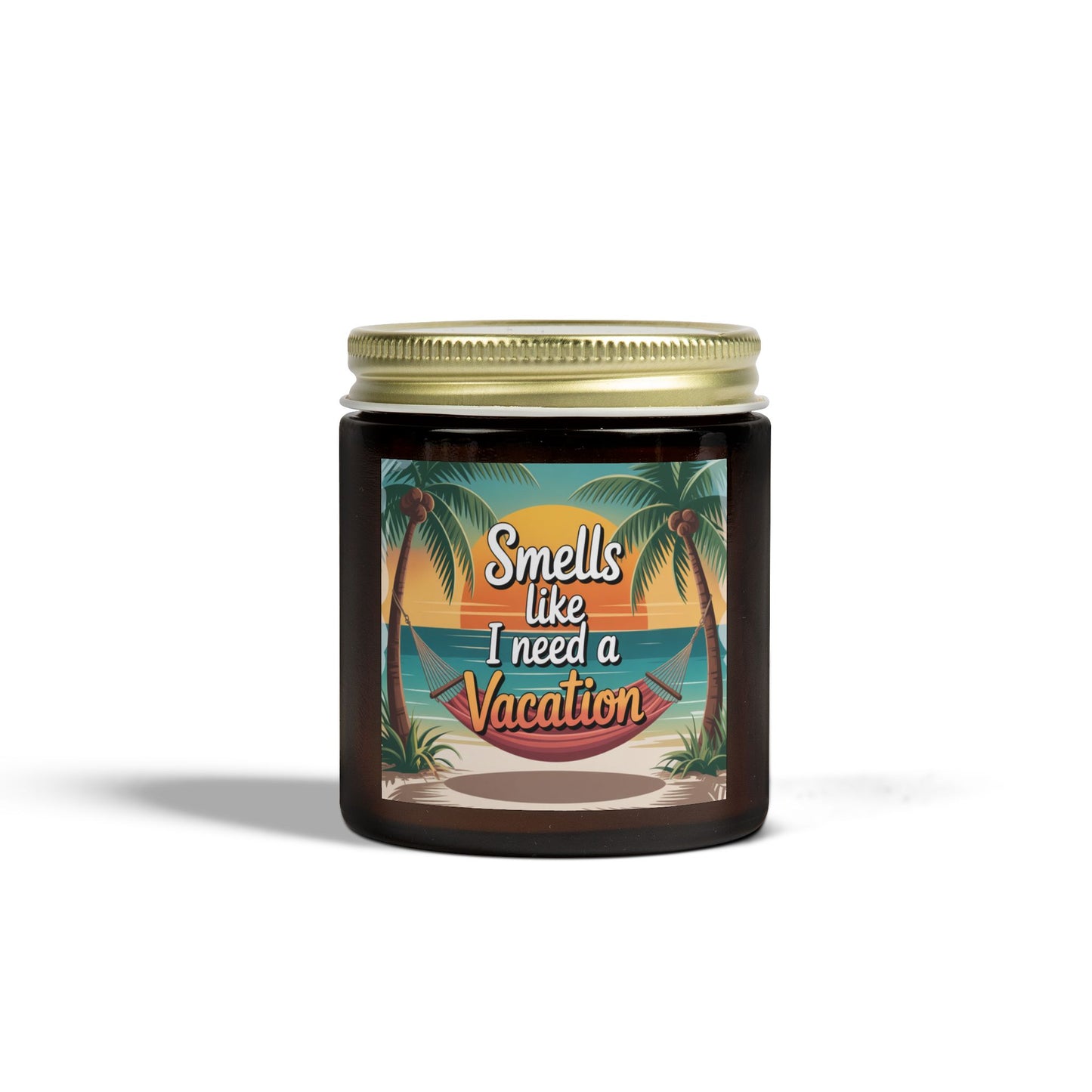 Vacation Vibe Scented Candle - Tropical Coconut Apricot Wax, Ideal for Relaxation, Gift for Her, Home Decor, Beach Lovers