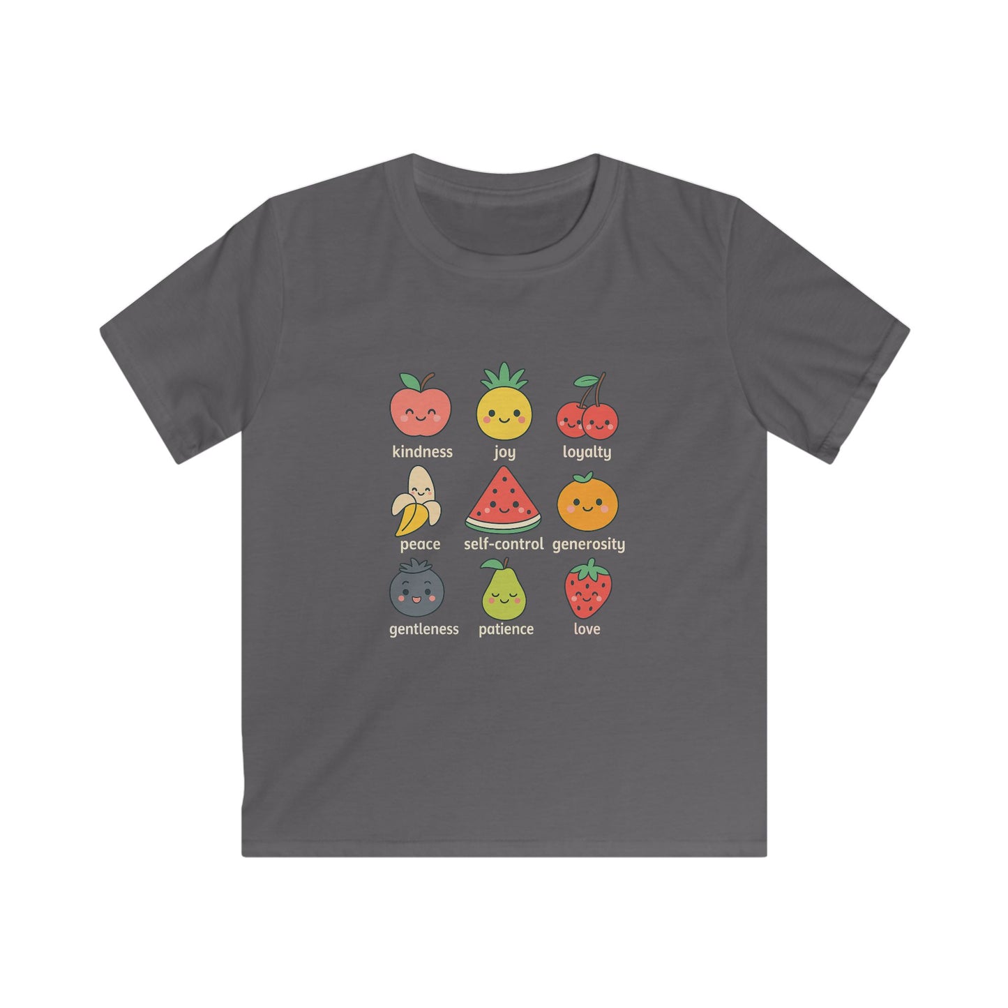 Kawaii Fruit of the Spirit T-Shirt – Kids & Family Positive Vibes Tee