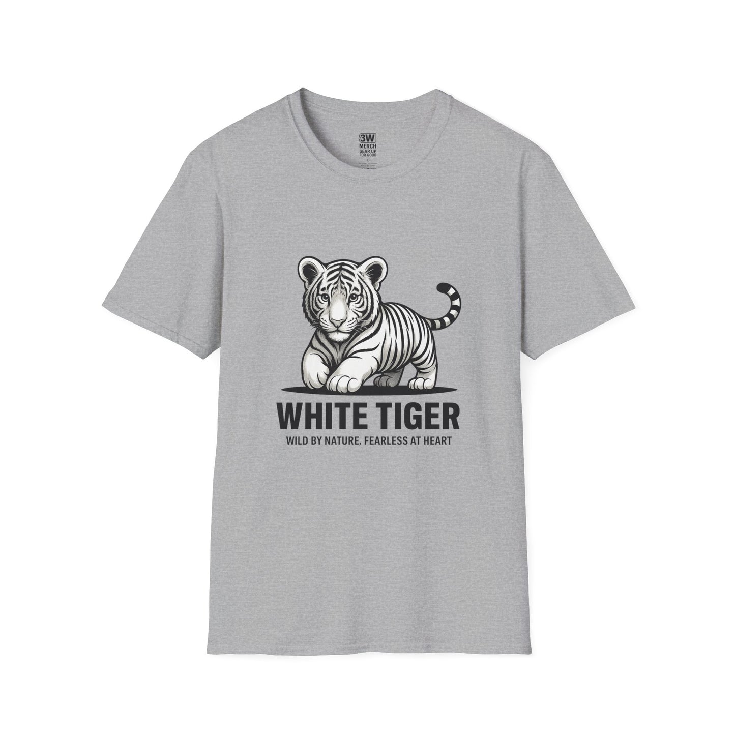 Wild and Fearless White Tiger T-Shirt - Nature Lover Gift