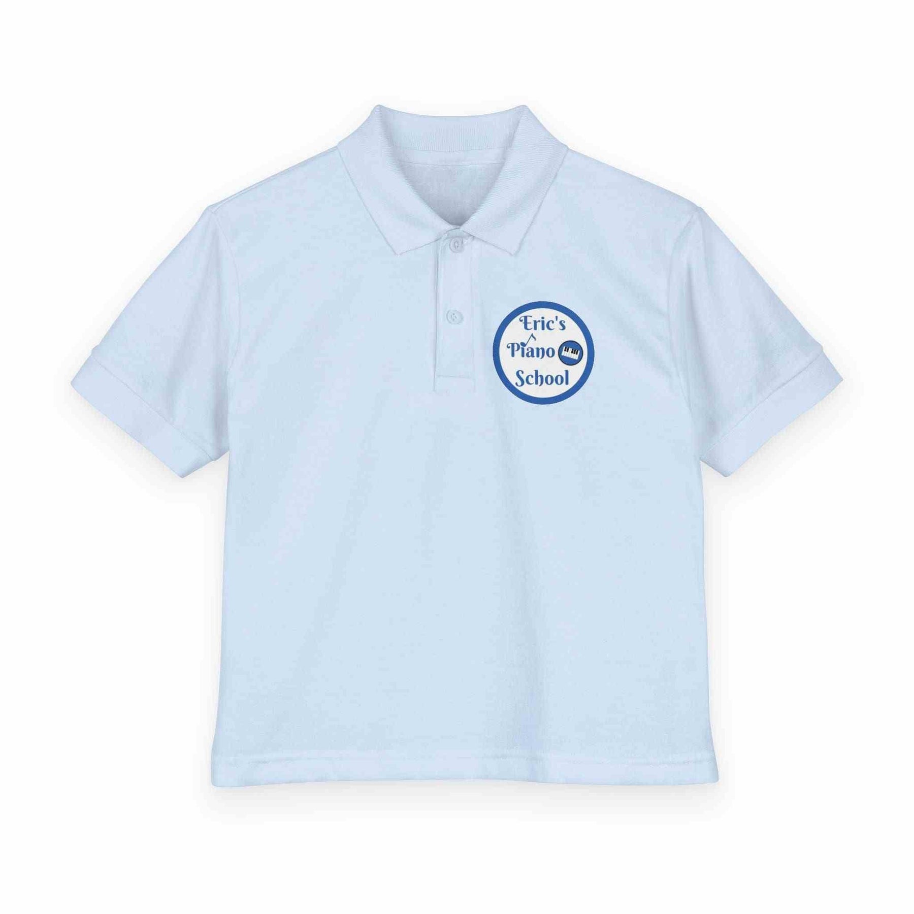 Eric's Piano School youth polo shirt with logo, moisture-wicking, comfortable and durable for active kids