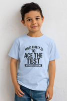 Most Likely to Ace the Test Kids Tee, Motivational Kids Shirt, Back to School Gift, Funny Teacher Gift, Classroom Humor T-Shirt