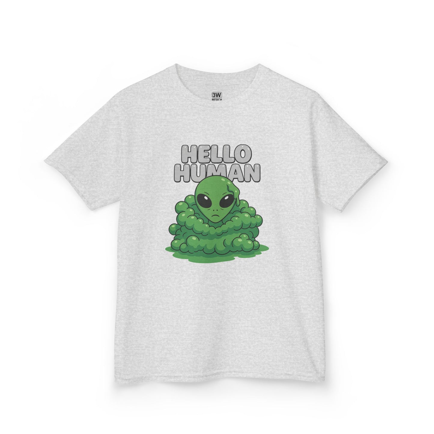Kids Alien Graphic Tee, Fun Tee for Kids, Cute Monster Shirt, Birthday Gift, Unique Kids Apparel, Hello Human Design