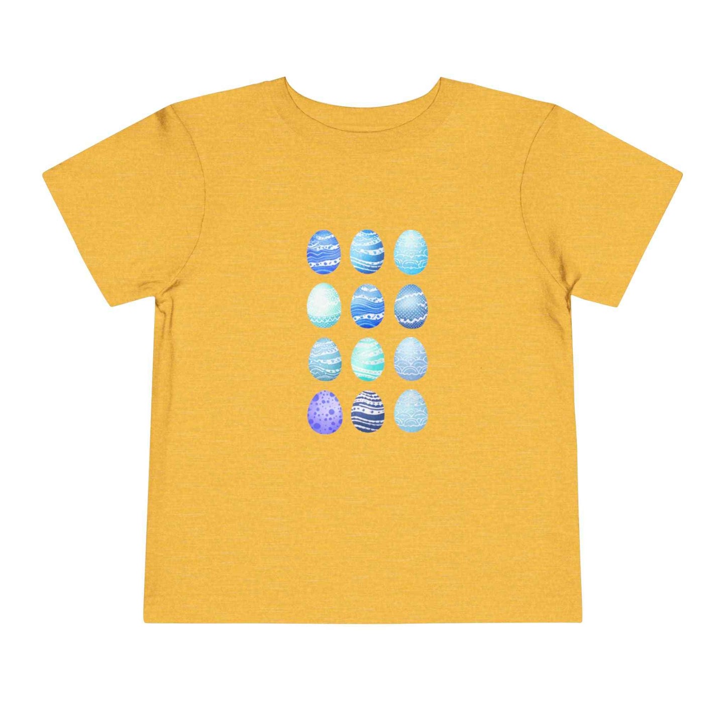 Blue watercolor Easter eggs graphic boy toddler tee shirt