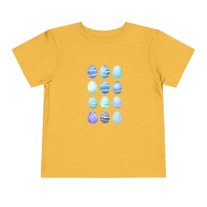 Blue watercolor Easter eggs graphic boy toddler tee shirt