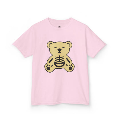 Halloween Skeleton Bear Kids Tee, Cute Graphic Tee, Halloween Costume Shirt, Birthday Gift for Kids, Fun Toddler Apparel