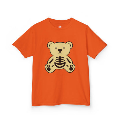 Halloween Skeleton Bear Kids Tee, Cute Graphic Tee, Halloween Costume Shirt, Birthday Gift for Kids, Fun Toddler Apparel