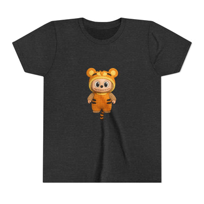 Tiger-Inspired Labooboo Youth Tee, Kids Animal T-Shirt, Fun Playwear, Gift for Birthdays, Woodland Adventure, Back-to-School, Halloween