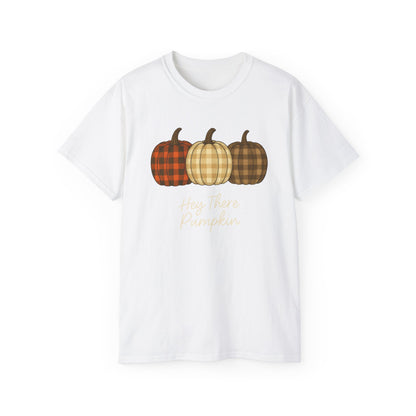 Customizable slogan Pumpkin T-Shirt | Plaid Pumpkin Fall Tee 🍂 | Cute Autumn Outfit | Cozy Fall Shirt | Pumpkin Patch Top | Trending Fall Aesthetic 2025