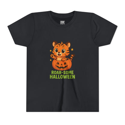 Roar-some Halloween Youth Tee | Fun Kids' Shirt for Halloween Parties, Trick-or-Treating, Costume Events, Autumn Wear, Gift Ideas, Motivation T-shirts