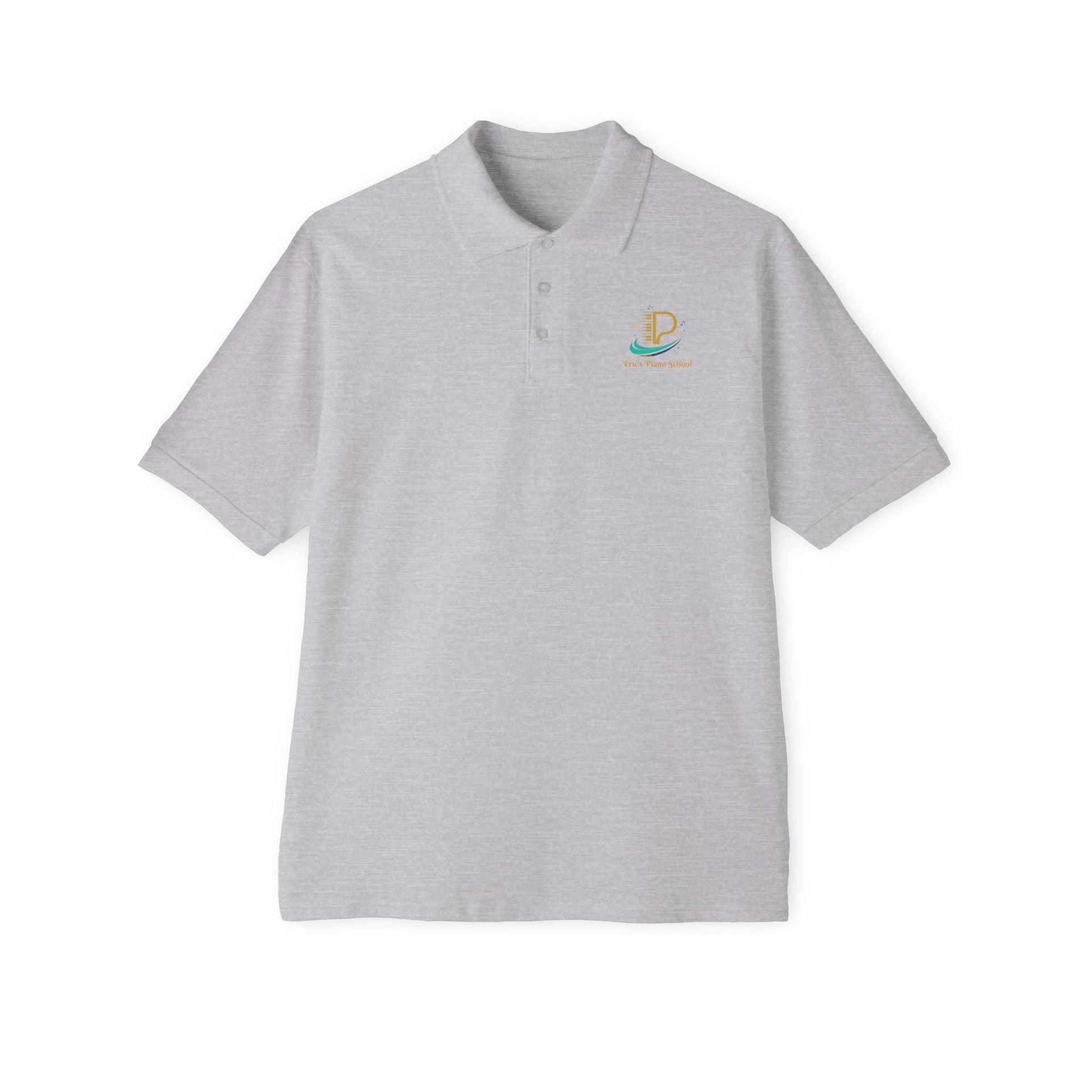 Men's custom piqué polo shirt with Coastal Coffee logo embroidered on chest