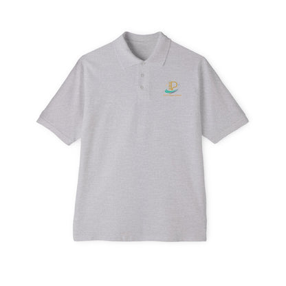 Men's custom piqué polo shirt with Coastal Coffee logo embroidered on chest