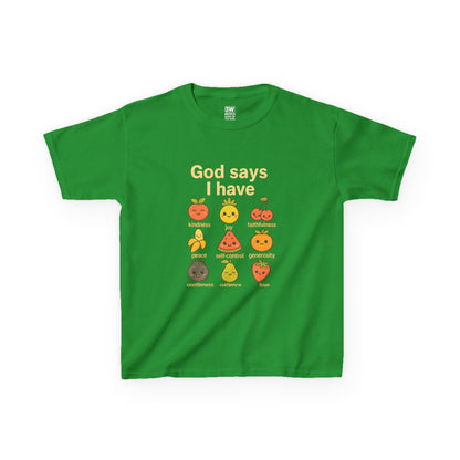 God Says I Have Toddler T-Shirt, Cute Kids Tee, Fun Fruit Design, Christian Apparel, Birthday Gift, Summer Wear