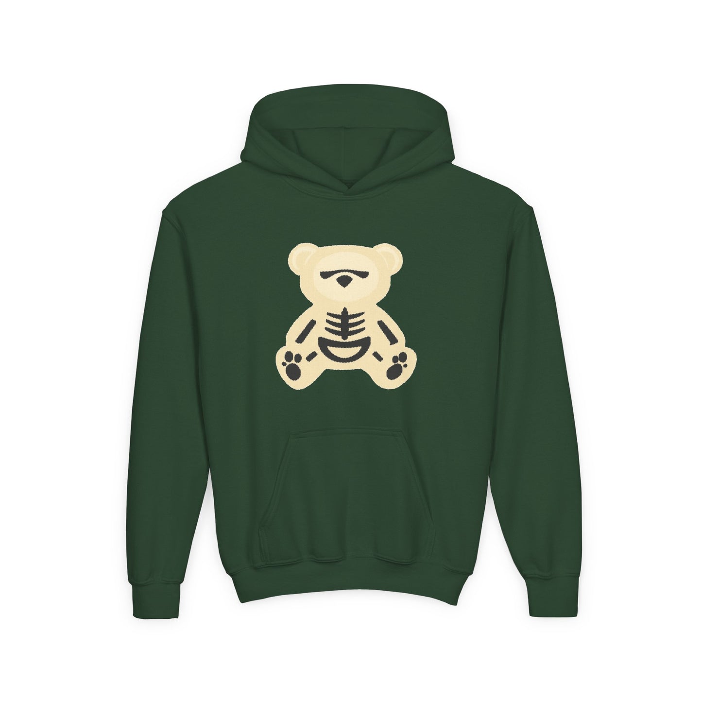 Skeleton Bear Youth Hoodie - Halloween Fun Wear