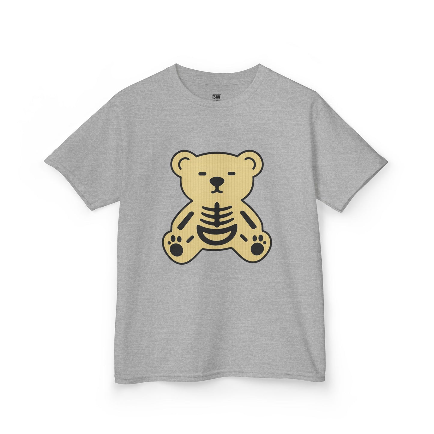 Halloween Skeleton Bear Kids Tee, Cute Graphic Tee, Halloween Costume Shirt, Birthday Gift for Kids, Fun Toddler Apparel