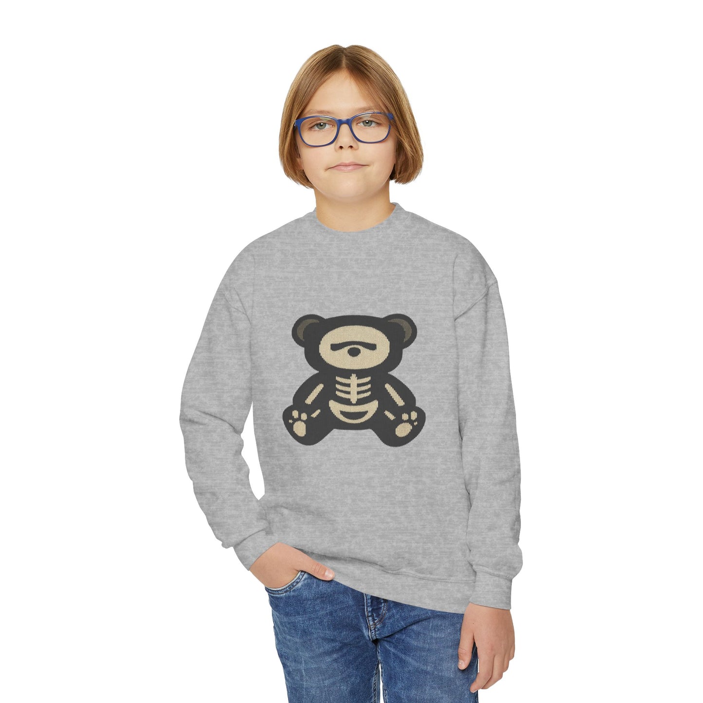 Skeleton Teddy Bear Sweatshirt | Y2K Streetwear Crewneck | Oversized Aesthetic Pullover | Cozy Fall Hoodie | Trending TikTok Outfit 2025