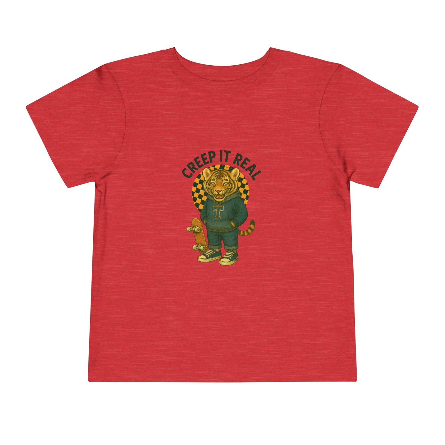 Cute Toddler Short Sleeve Tee with Tiger 'Creep It Real' Design, Kids' Summer Shirt, Halloween Outfit, Everyday Wear, Gift for Toddlers