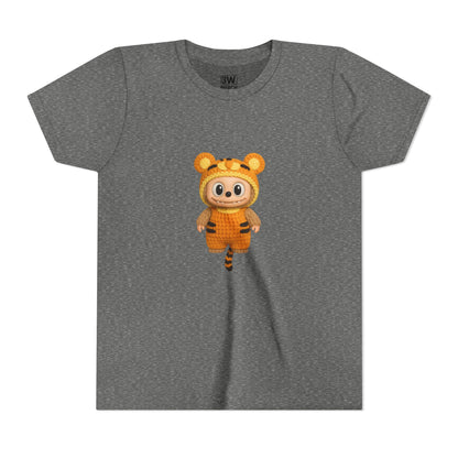 Tiger-Inspired Labooboo Youth Tee, Kids Animal T-Shirt, Fun Playwear, Gift for Birthdays, Woodland Adventure, Back-to-School, Halloween