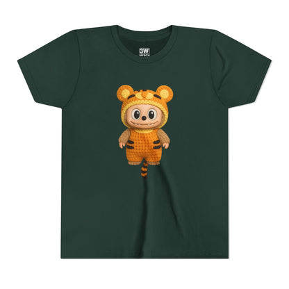 Tiger-Inspired Labooboo Youth Tee, Kids Animal T-Shirt, Fun Playwear, Gift for Birthdays, Woodland Adventure, Back-to-School, Halloween