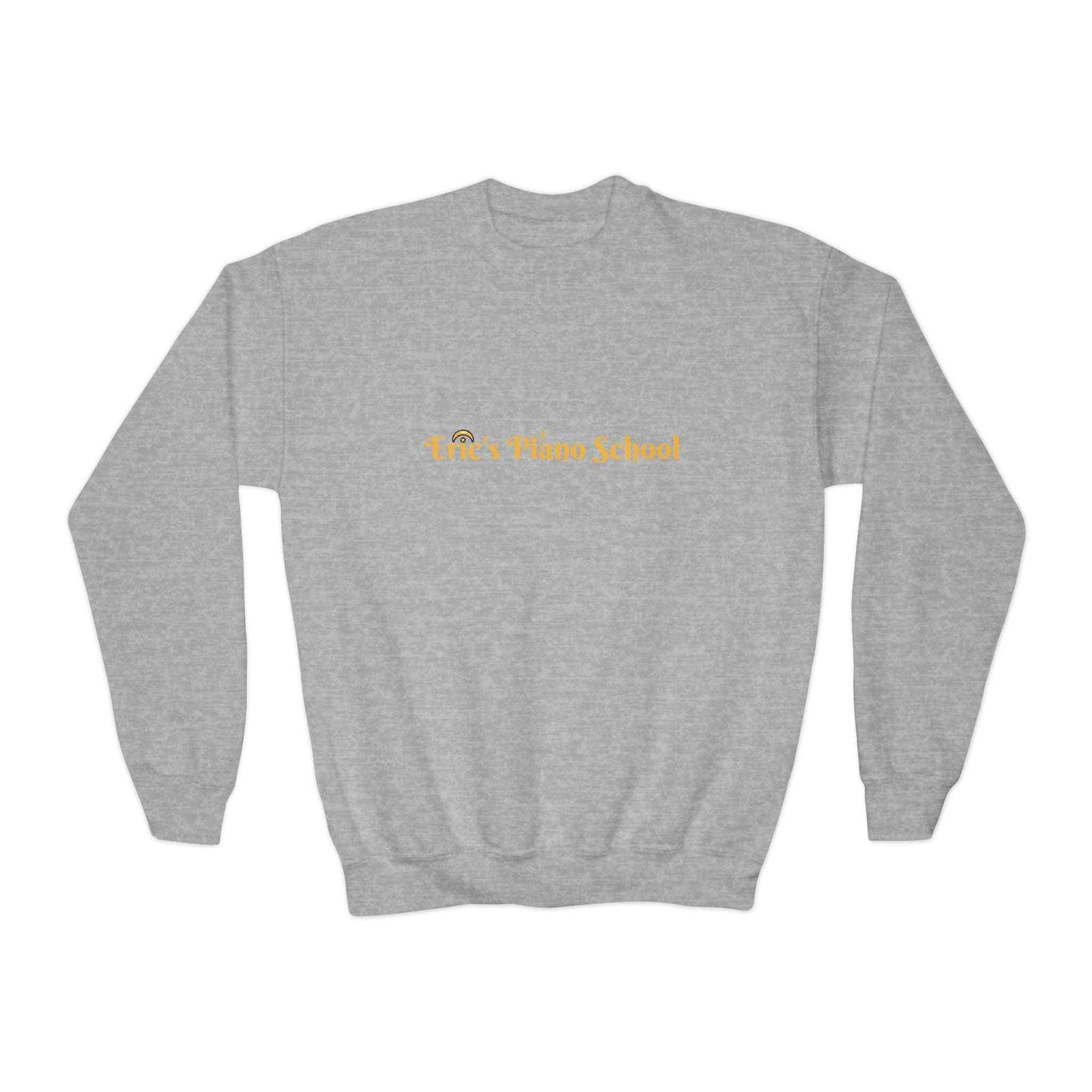 Youth sweatshirt cozy oversized Eric's Piano School crewneck with piano emblem
