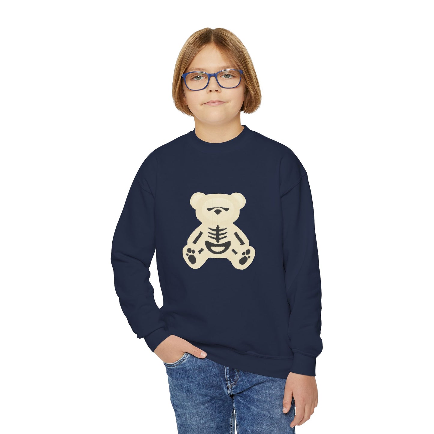 Skeleton Teddy Bear Sweatshirt | Y2K Streetwear Crewneck | Oversized Aesthetic Pullover | Cozy Fall Hoodie | Trending TikTok Outfit 2025
