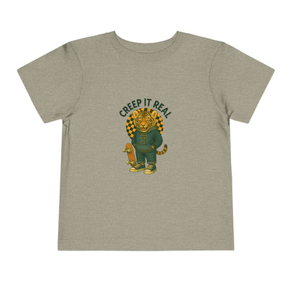 Cute Toddler Short Sleeve Tee with Tiger 'Creep It Real' Design, Kids' Summer Shirt, Halloween Outfit, Everyday Wear, Gift for Toddlers