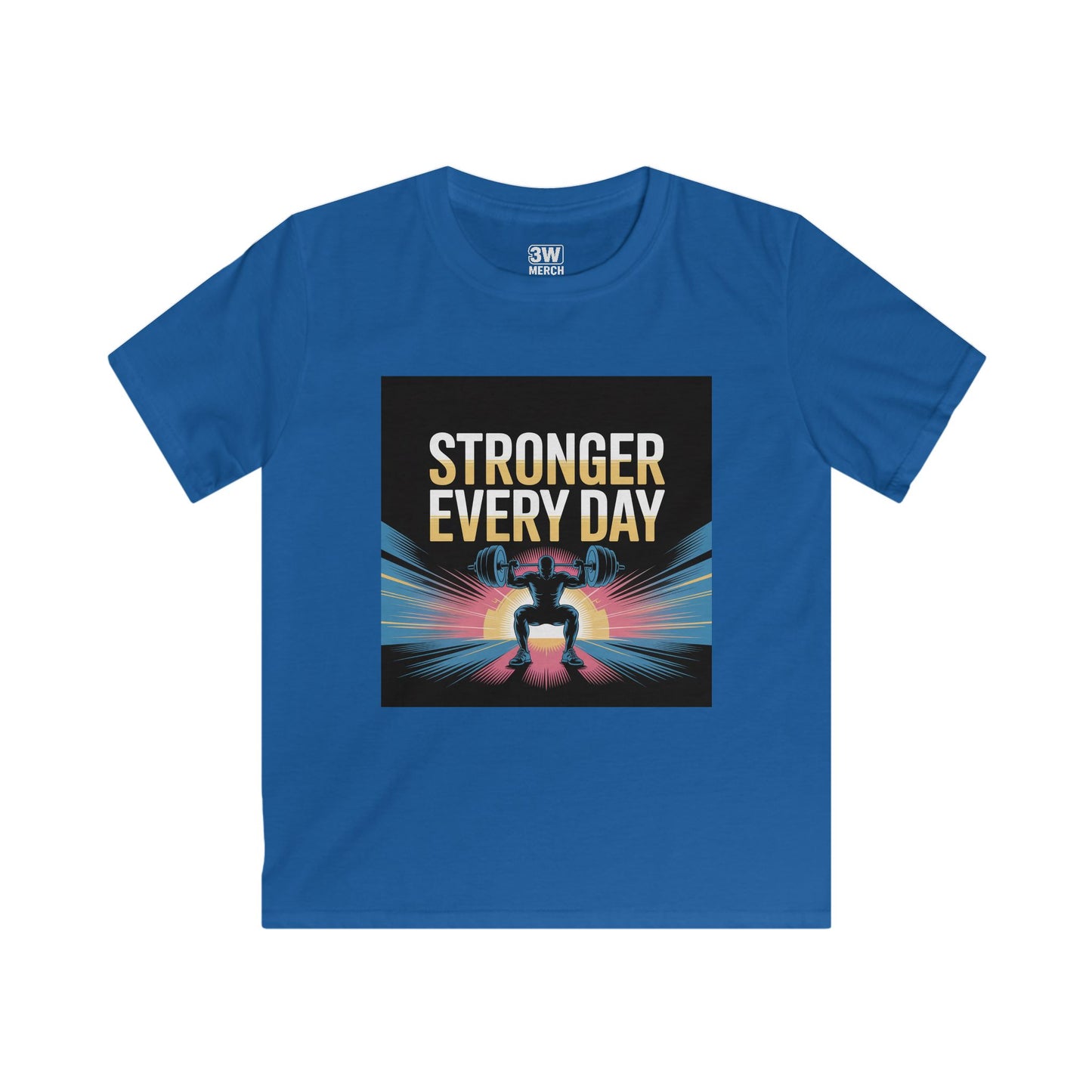 Youth Motivational T-Shirt - Stronger Every Day Graphic Tee for Kids, Fitness Enthusiasts, Gifts for Birthdays, Encouraging Active Lifestyle