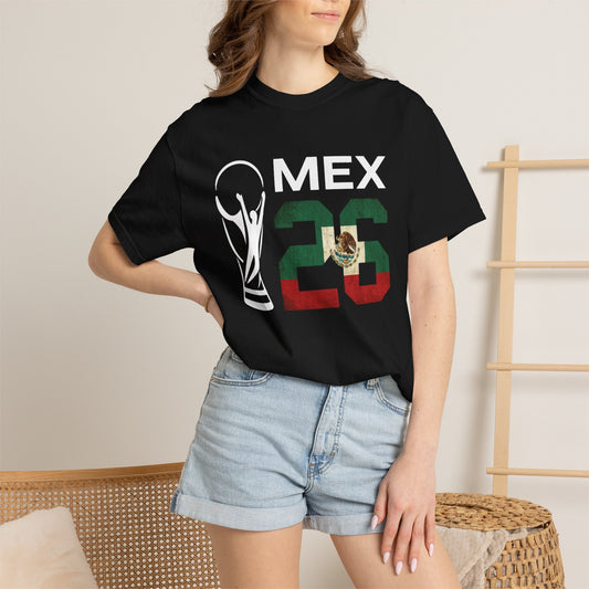 Mexico 26 Flag Number T-Shirt — Mexican Pride Soccer Jersey Style