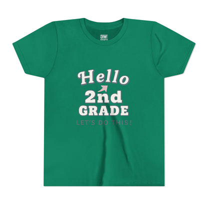 Hello 2nd Grade Youth Tee | Back to School Shirt, Kids Learning Gear, Fun Classroom Clothing, Educational Apparel, Teacher Gift