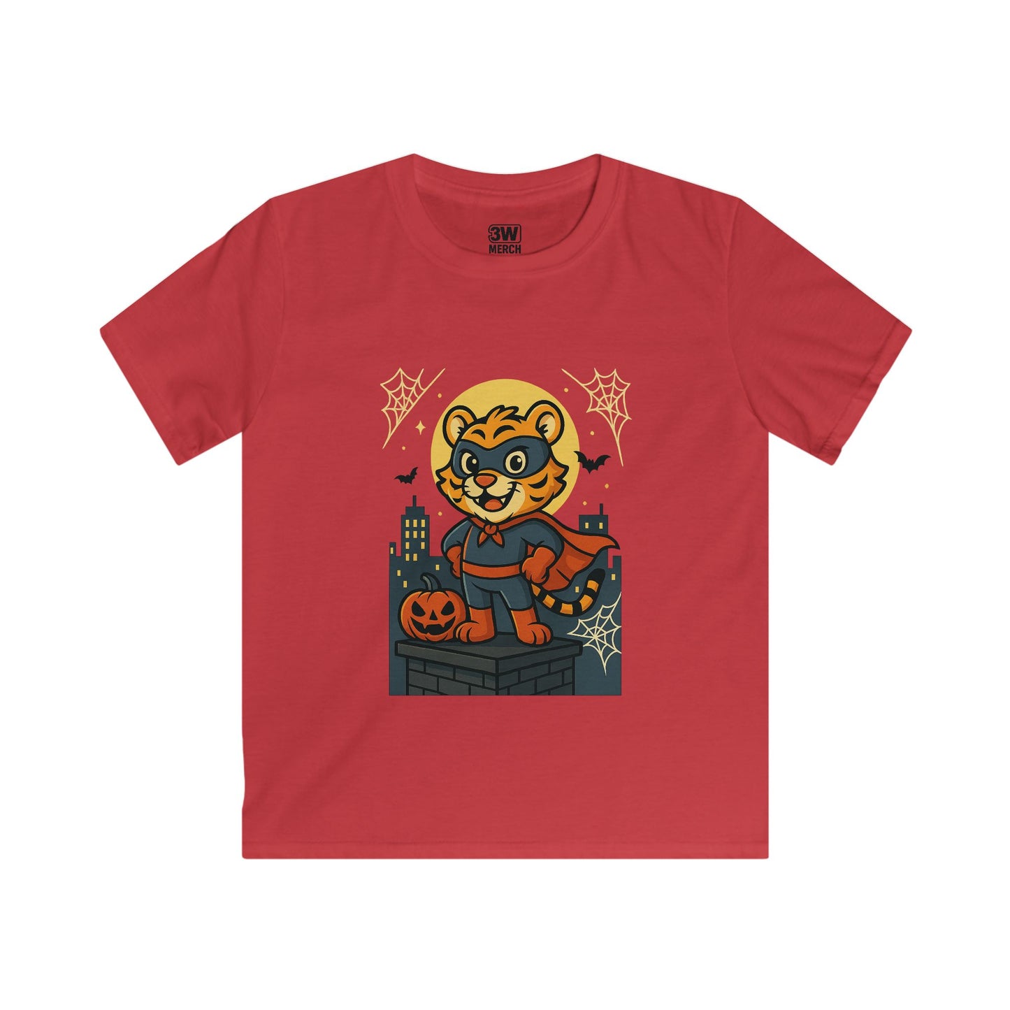 Kids Superhero Lion Tee, Kids Halloween Shirt, Cute Graphic Tee for Boys, Animal Theme T-Shirt, Fun Costume Tee for Kids