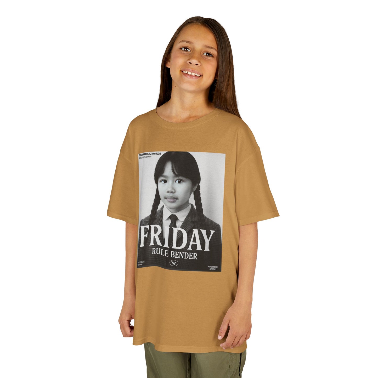 Custom “Friday Rule Bender” T-Shirt — Personalized Face Tee | Dark Academia Kawaii | Aesthetic Y2K Outfit | Halloween Cute Creepy Vibes | Custom Day of the Week Shirt