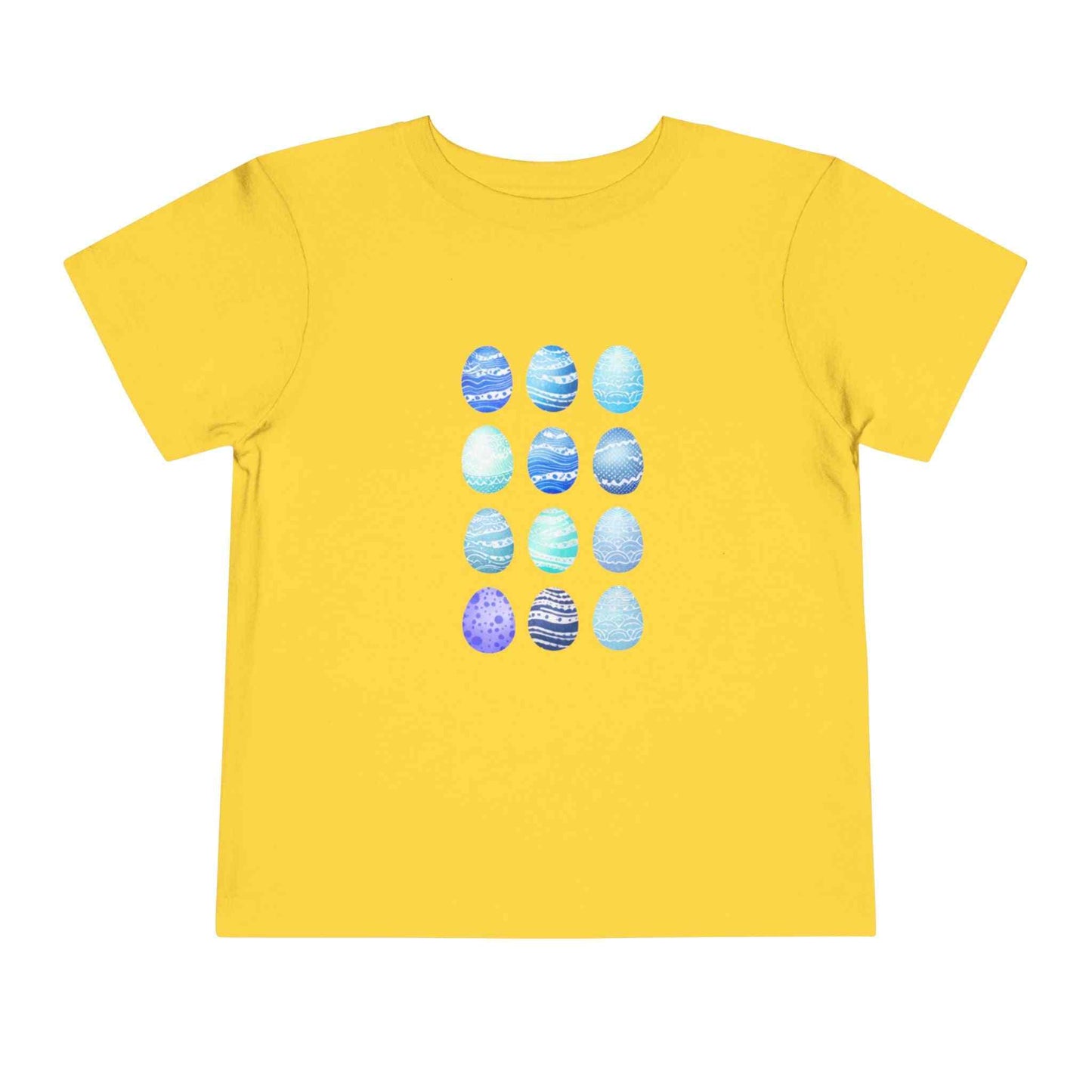 Blue watercolor Easter eggs boy toddler tee soft breathable cotton shirt