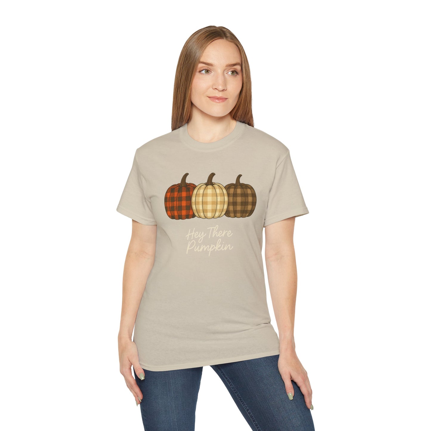 Customizable slogan Pumpkin T-Shirt | Plaid Pumpkin Fall Tee 🍂 | Cute Autumn Outfit | Cozy Fall Shirt | Pumpkin Patch Top | Trending Fall Aesthetic 2025