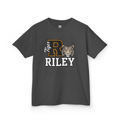 Personalized Tiger Mascot Varsity T-Shirt – Custom School Spirit Tee