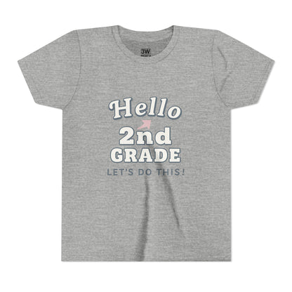 Hello 2nd Grade Youth Tee | Back to School Shirt, Kids Learning Gear, Fun Classroom Clothing, Educational Apparel, Teacher Gift