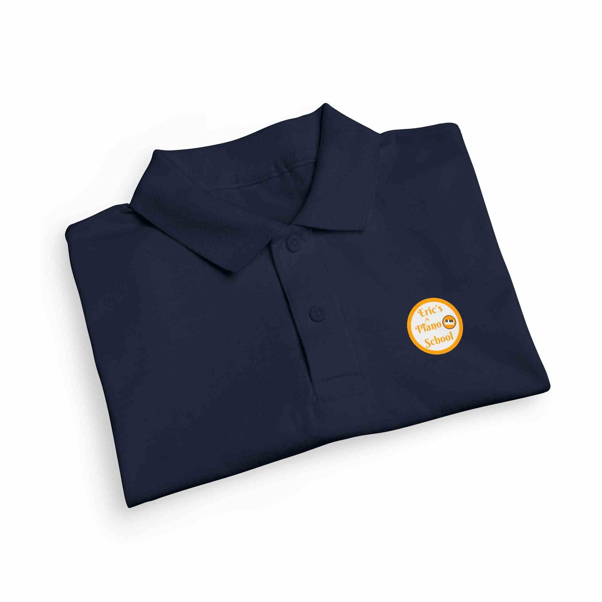 Eric's Piano School youth gold polo shirt for kids music lessons with moisture-wicking DryBlend fabric