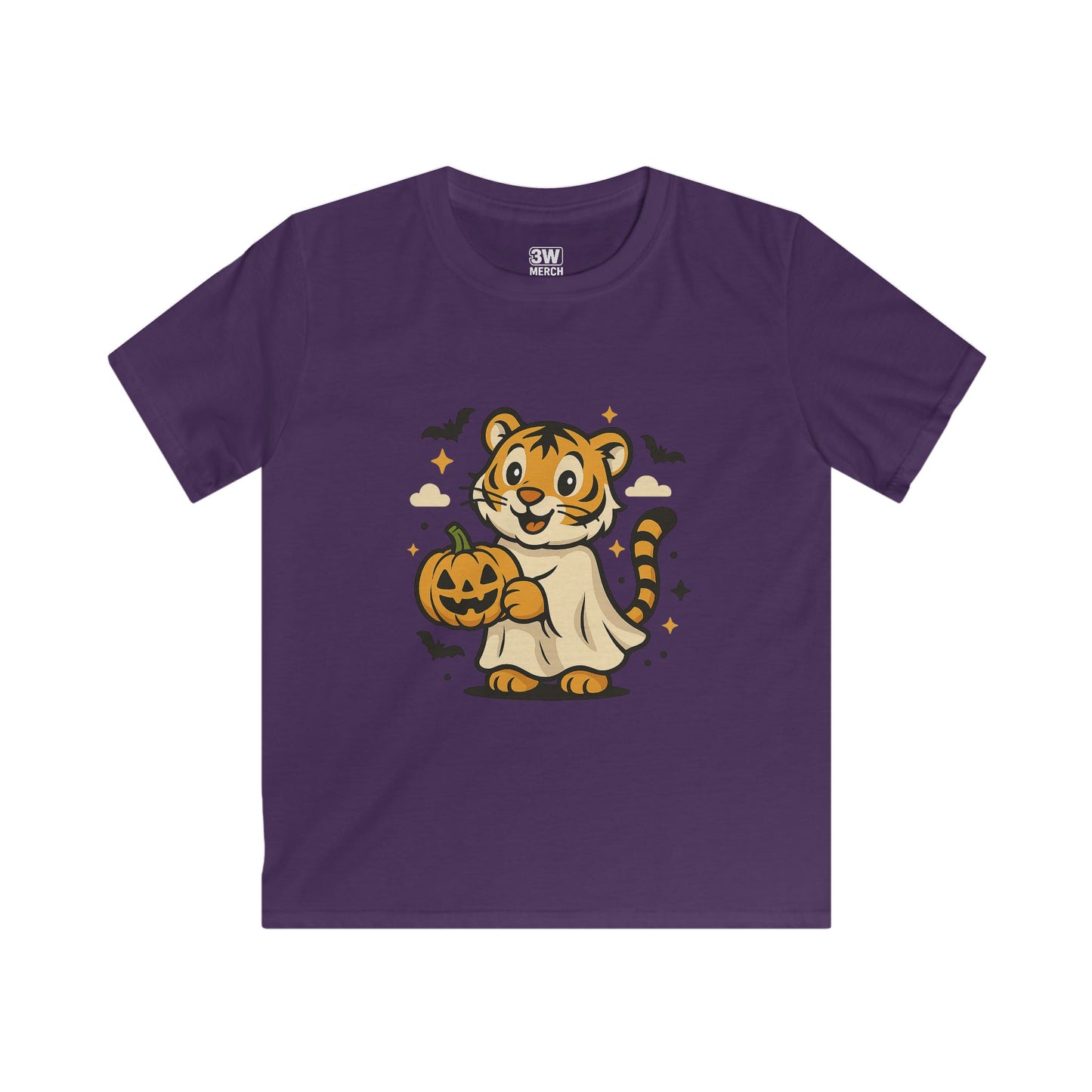 Kids Halloween Tee, Tiger with Pumpkin Shirt, Halloween Costume Tee, Cute Kids Shirt, Trick or Treat Top