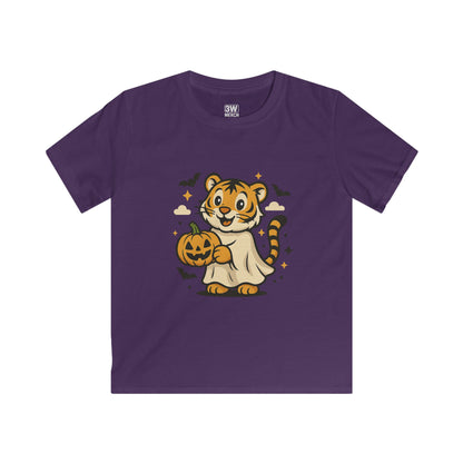 Kids Halloween Tee, Tiger with Pumpkin Shirt, Halloween Costume Tee, Cute Kids Shirt, Trick or Treat Top