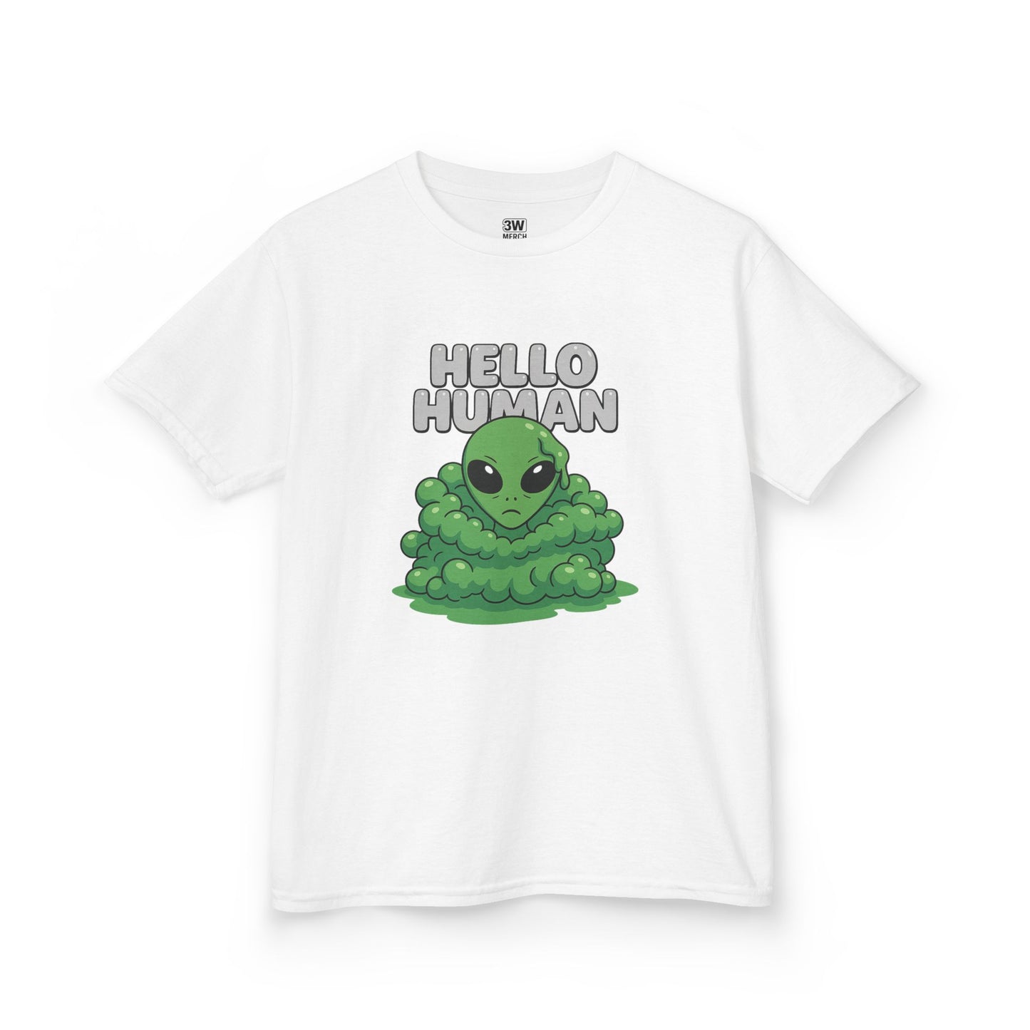 Kids Alien Graphic Tee, Fun Tee for Kids, Cute Monster Shirt, Birthday Gift, Unique Kids Apparel, Hello Human Design