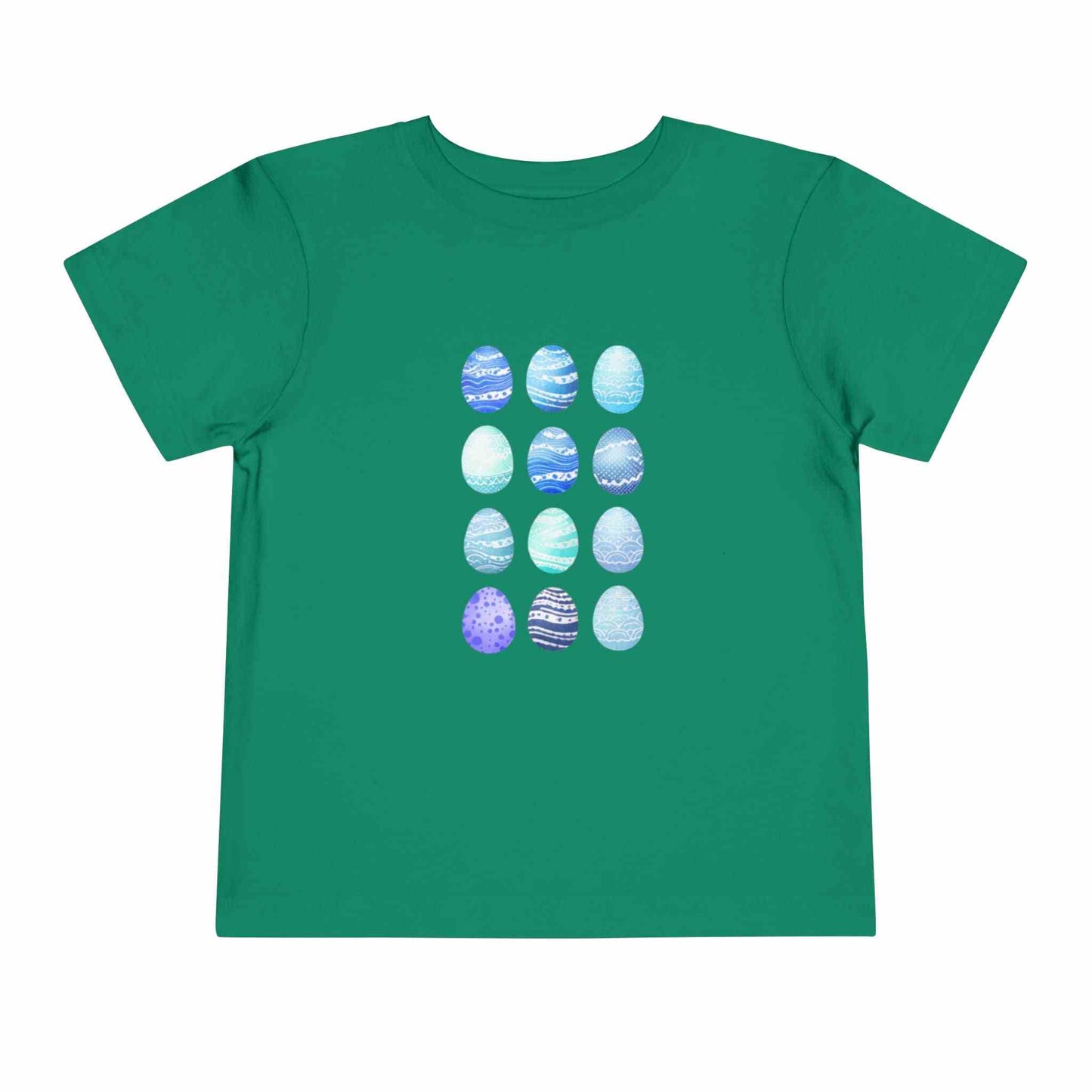 Blue watercolor Easter eggs boy toddler tee on soft breathable cotton fabric
