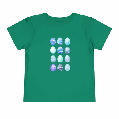 Blue watercolor Easter eggs boy toddler tee on soft breathable cotton fabric