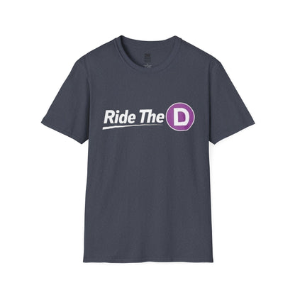 Black Ride The D T-shirt with purple subway token graphic and white print