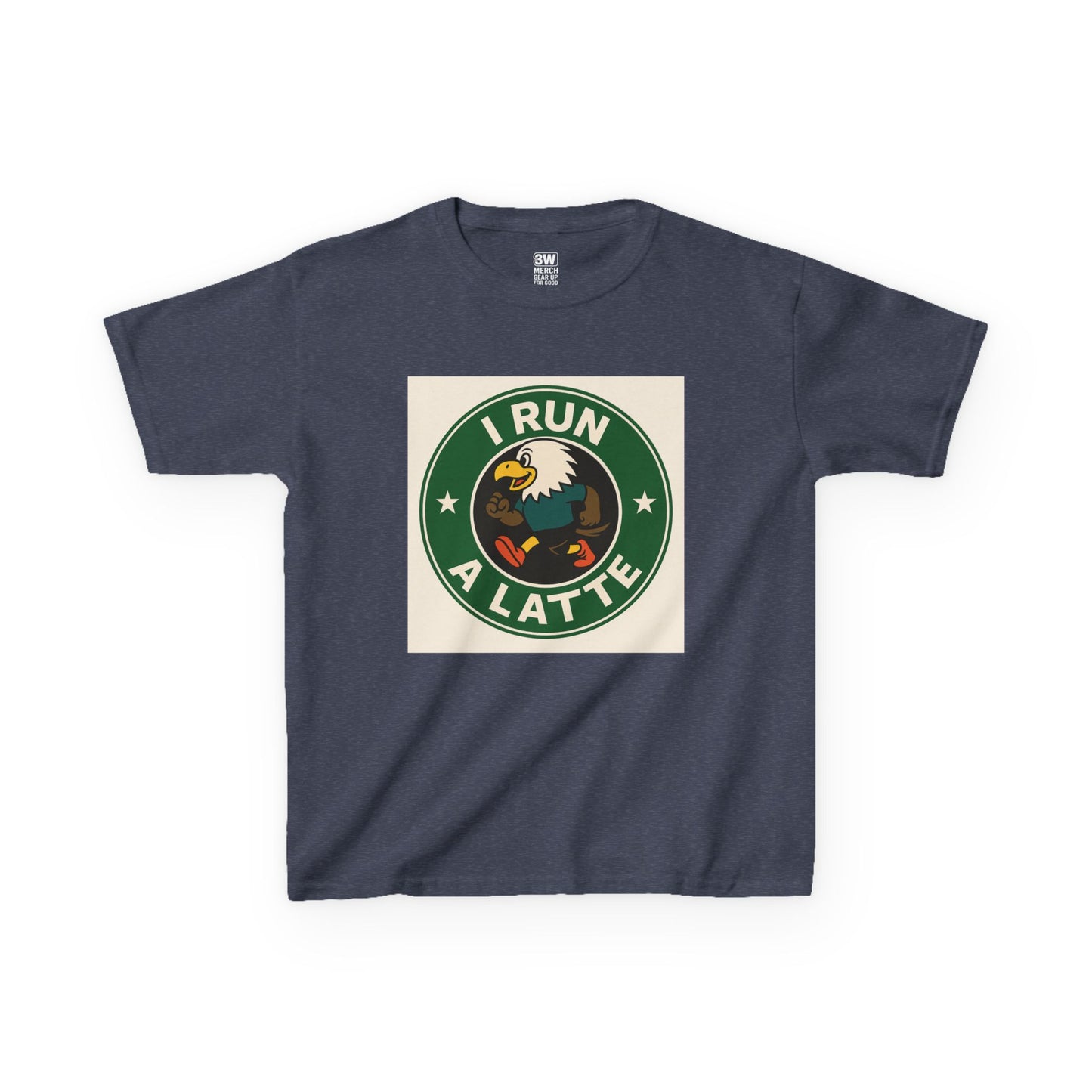 I Run a Latte Shirt – Funny Running Eagle Coffee Lover Tee, Marathon Runner Gift, Fitness & Caffeine Humor Top