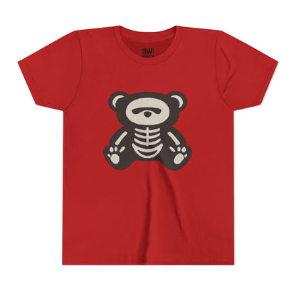 Kids Tee Teddy Bear Skeleton Gothic Halloween Shirt