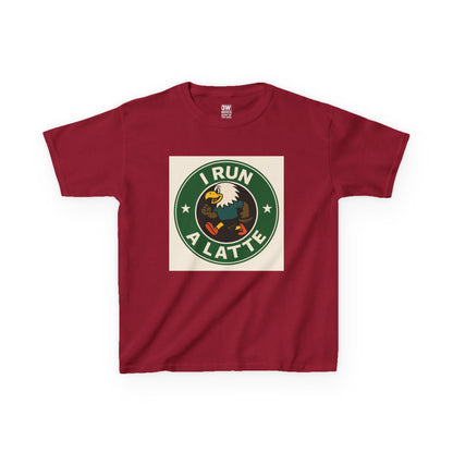 I Run a Latte Shirt – Funny Running Eagle Coffee Lover Tee, Marathon Runner Gift, Fitness & Caffeine Humor Top