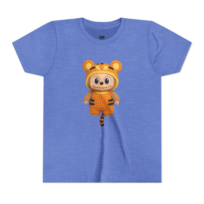 Tiger-Inspired Labooboo Youth Tee, Kids Animal T-Shirt, Fun Playwear, Gift for Birthdays, Woodland Adventure, Back-to-School, Halloween